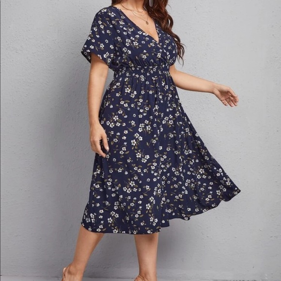 Boho plus size floral print A line dress - Picture 6 of 15